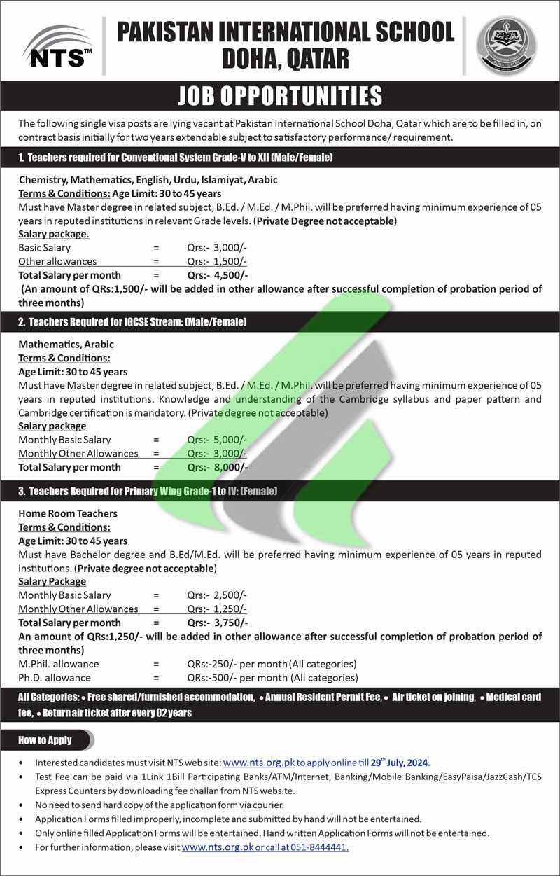 Latest Pakistan International School Jobs Advertisement