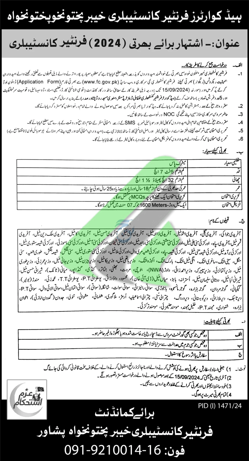 FC KPK North Jobs 2024 Advertisement 