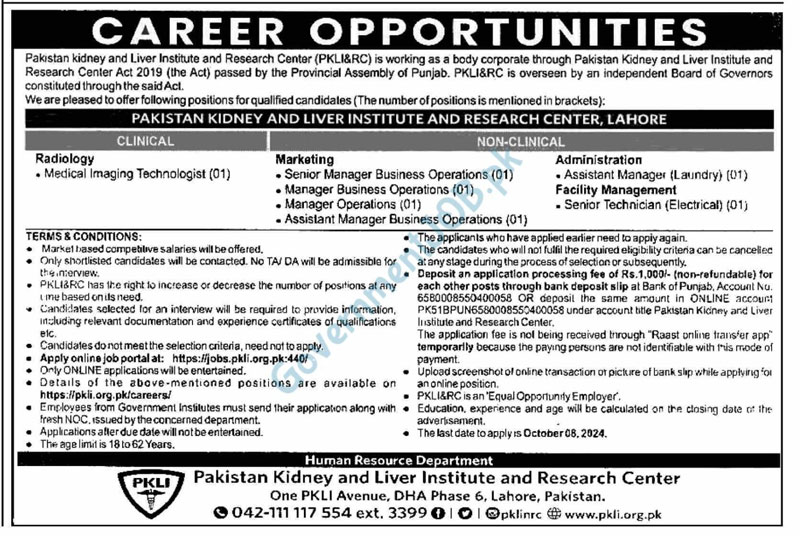 PKLI Jobs 2024 Advertisement