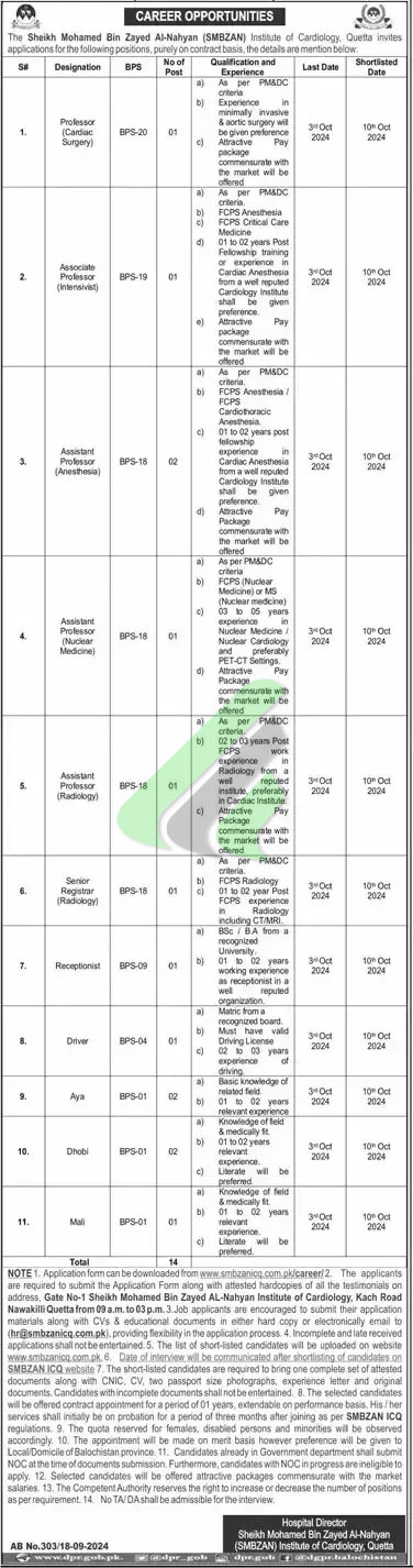 SMBZAN Jobs 2024 Advertisement 